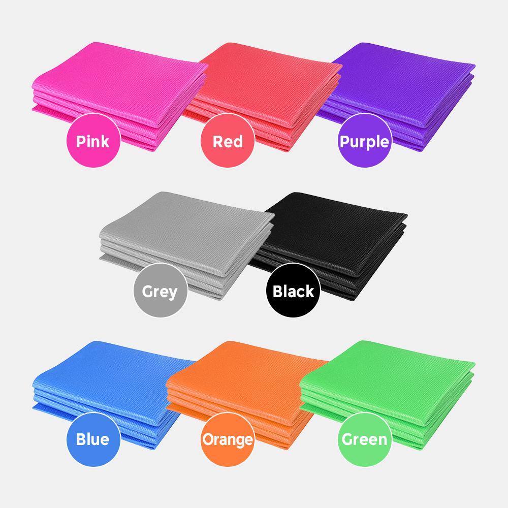 Складной коврик для йоги 68x27 дюймов, 4 мм, супертонкий коврик для йоги из ПВХ для пляжа, парка, путешествий, пикника, пилатеса, йоги