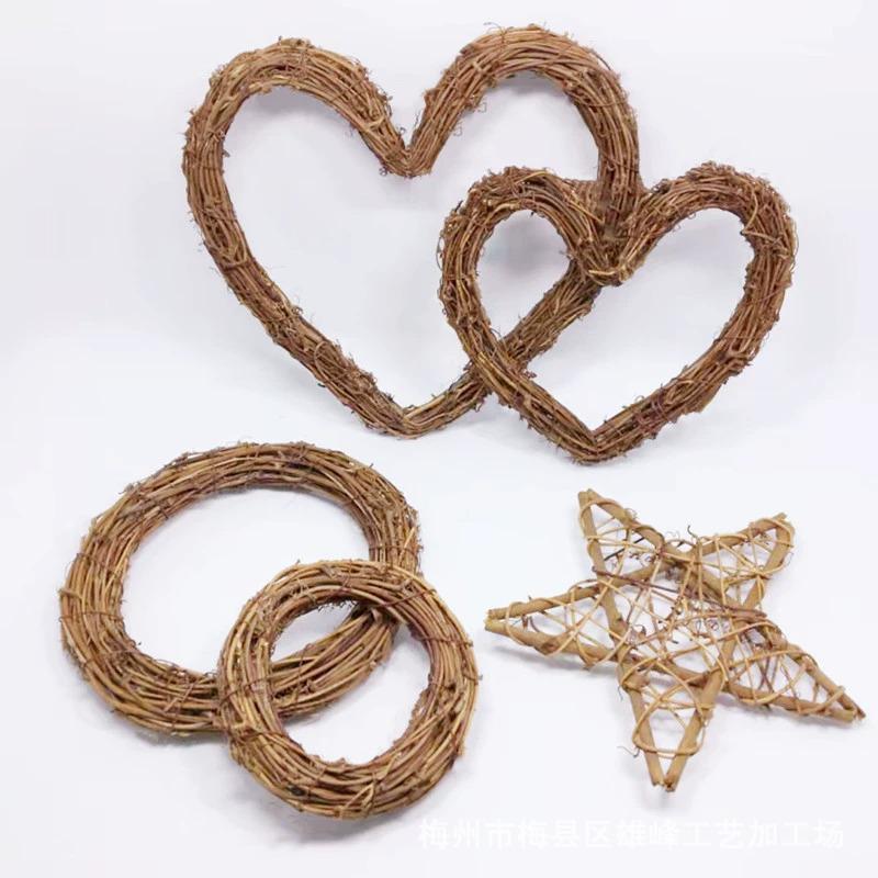 Handmade Rattan Circle Floral Art Wreath: Tufeng Vine & Natural Material Christmas Decoration