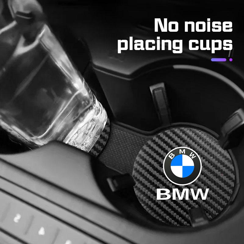 BBJK3 2Pcs Car Coaster For BMW 1 2 3 4 5 6 7 Series X1 X3 X4 X5 X6 X7 F20 G20 G30 G05 G11 F15 F16 G01 G02 Water Cup Mat Non-slip Pad