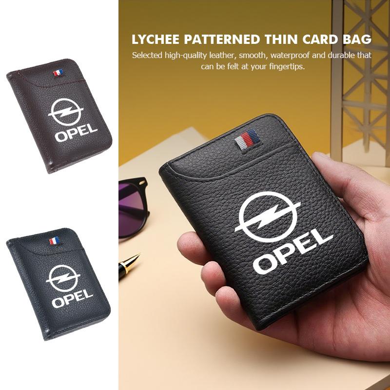 BBFU3 Для автомобиля Opel Кошелек с узором "ли Чи" Деловое двустворчатое портмоне для кредитных карт Astra G H J K F Corsa D Zafira B Insignia Mokka Regal
