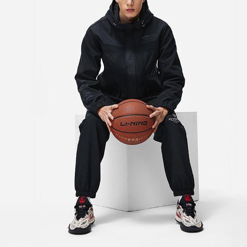 Li-Ning Куртка Wade Series однотонная флисовая с капюшоном, теплая, водонепроницаемая, свободная, с длинным рукавом, мужская, черная, AFDT693-1