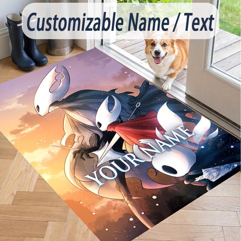 Custom Text Hollow Knight Pattern Floor Rug Soft Indoor Carpet Mat Living Room Bedroom