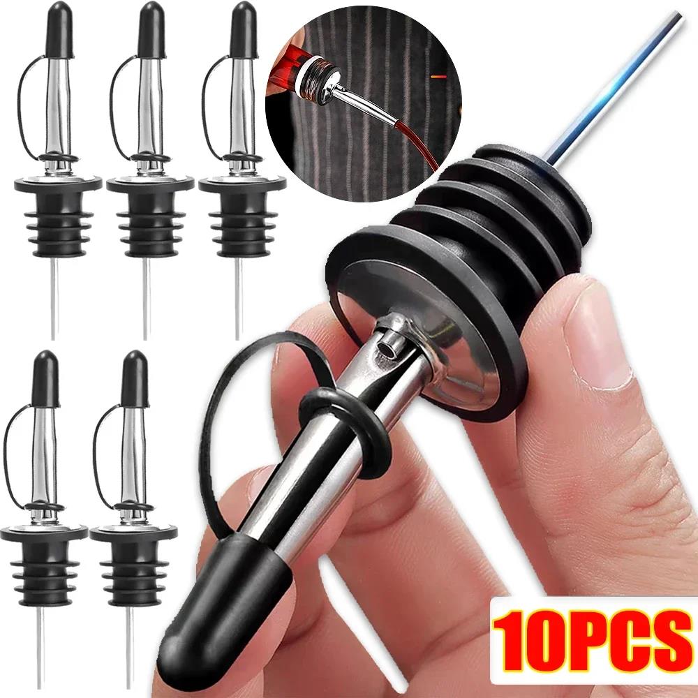 Stainless Steel Wine Pourer Olive Oil Stopper Cap Dispenser Spout Sauce Vinegar Auto Open Pourer Nozzle Wine Liquor Bottle Plug 7
