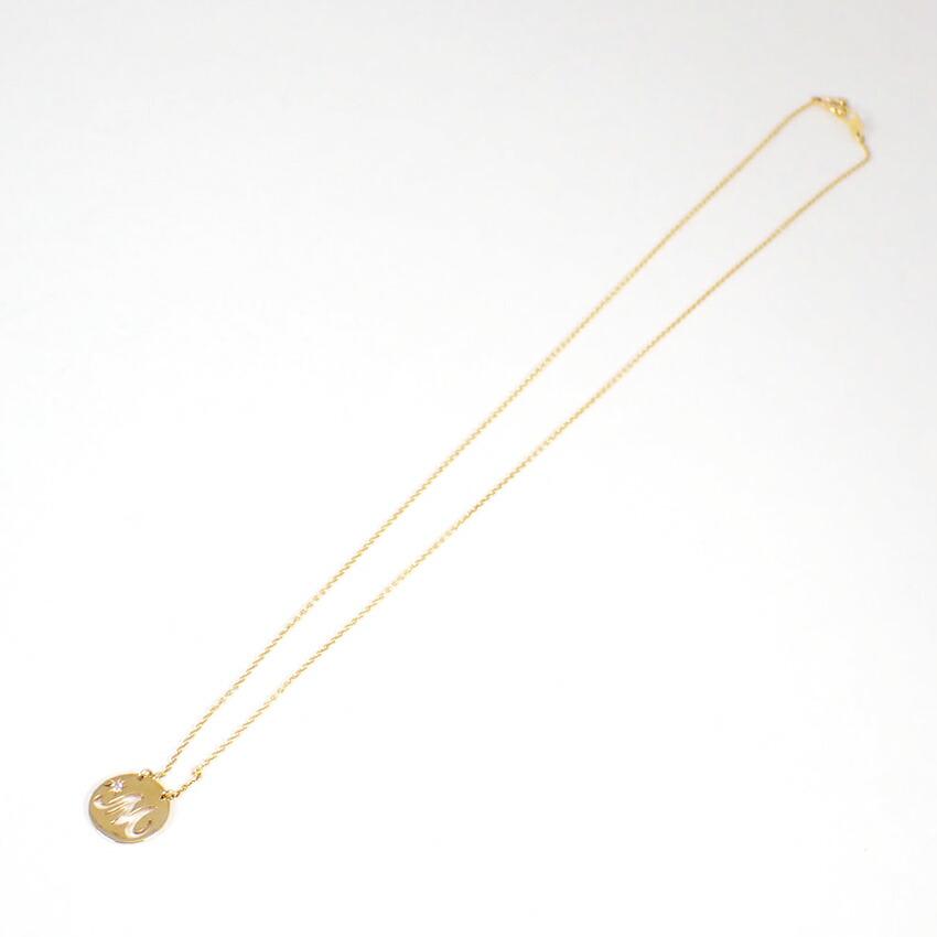 Pre-owned Star Jewelry K18 Diamond Initial M Necklace/Pendant/j66-7