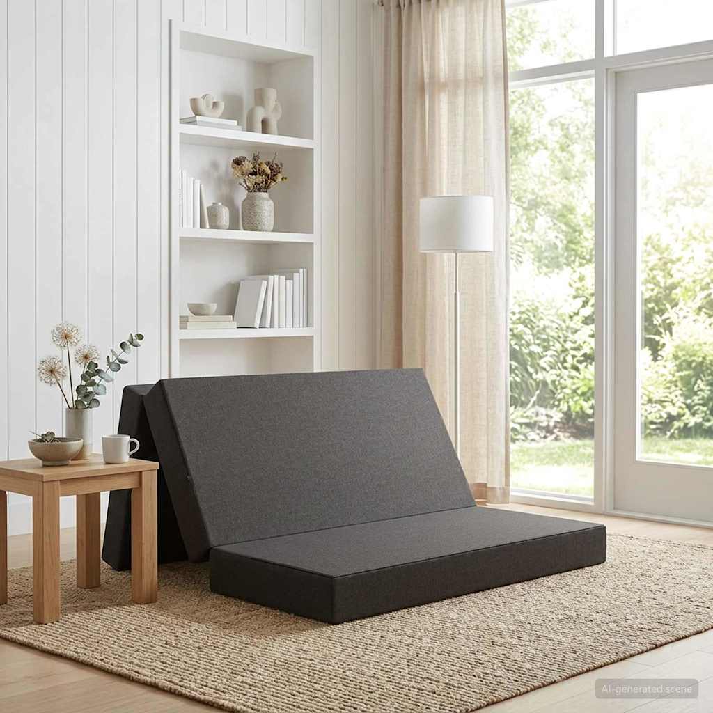 Folding Sofa Bed 120 x 67 x 45 cm Dark Grey
