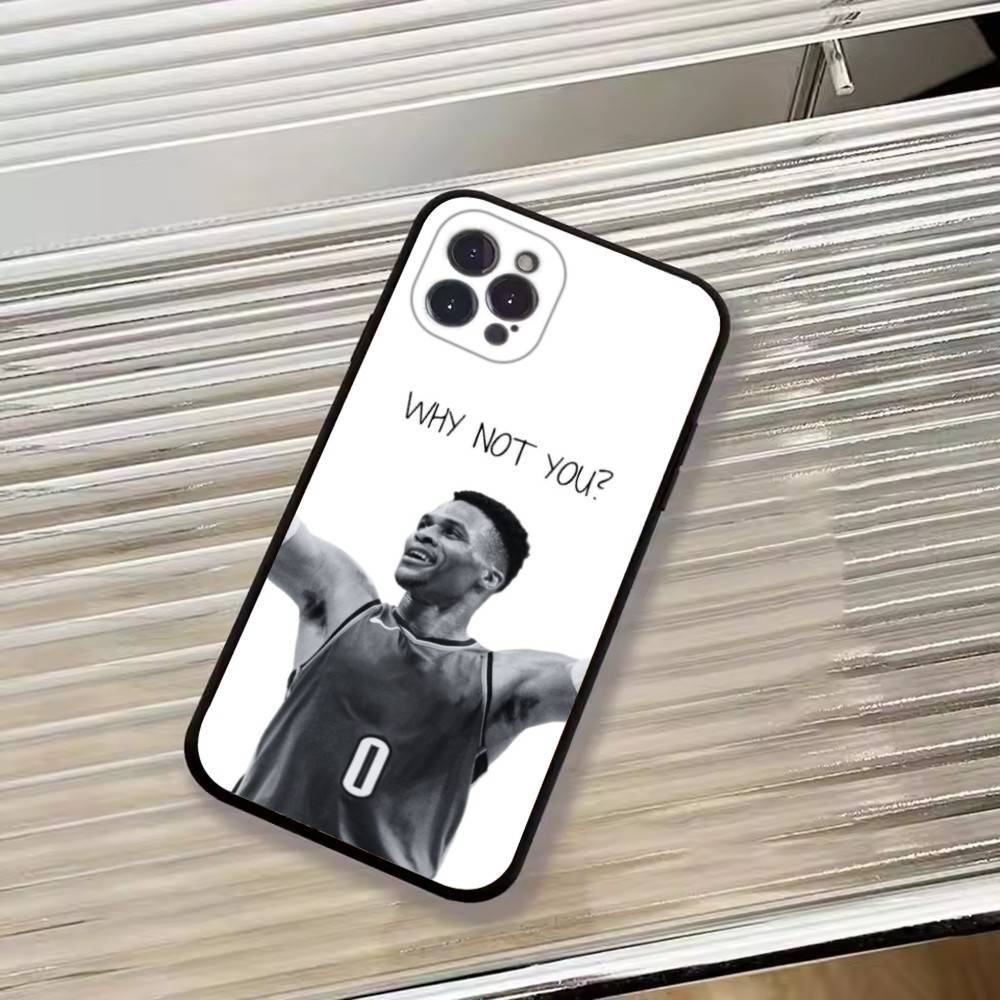 Чехол для телефона Russell W-Westbrook Basketball Support для iPhone 17,16,15,14,13,12,11 Plus,Pro Max,XS,Мягкий черный чехол
