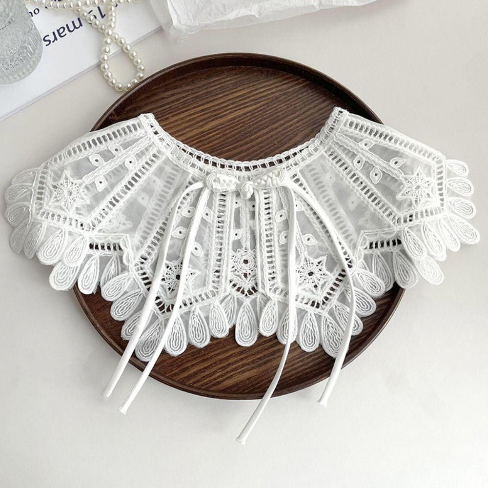 Shawl Wrap Ladies Top Collars Lace Decor Detachable Lapel Elegant Lace Fake Collar Women
