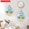 2D Flat 20*20cm 1pc Hello Summer Cool Letters Popsicle Pattern Good Quality Hanging Ornament, Cool Ocean Beach Scenery Home&Wedding&Marine Party Round