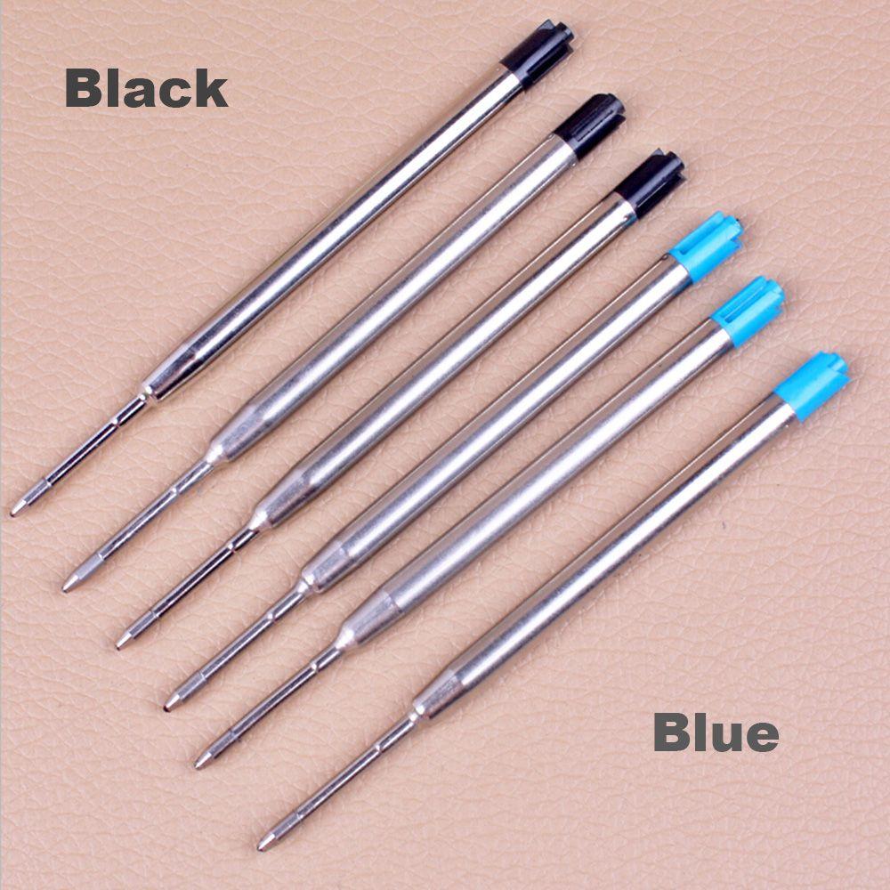 Школьные письменные принадлежности для подписи, 0,5 мм, синие/черные чернила, металлический средний наконечник, стержень для шариковой ручки, стержни для шариковой ручки