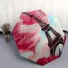 1pc Eiffel Tower Pink Clouds Paris Romance Umbrella with Plastic Handle,Suitable for All Seasons Home Travel Outdoor UmbrellaDD369