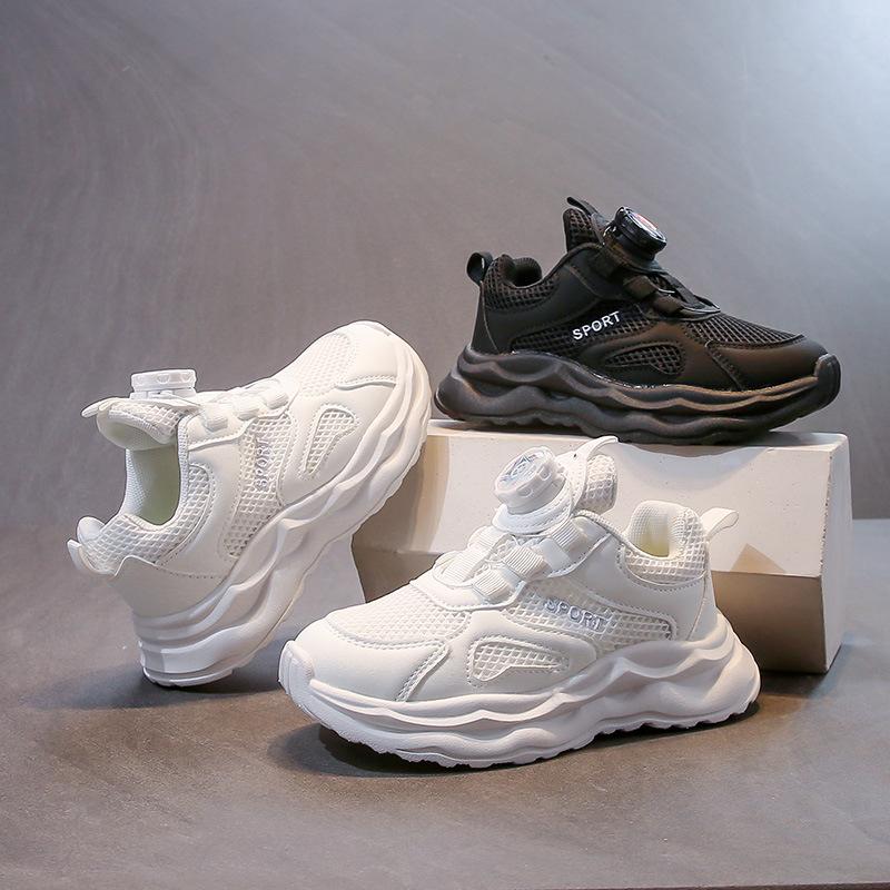 Girls' athletic shoes, boys' breathable running shoes2026Autumn new mesh dad shoes children's casual white sneakers