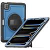 Для iPad Про 11 (2024) M4 A2836 Чехол-подставка PC+TPE Чехол для планшета с ремешком для руки и плечевым ремнем