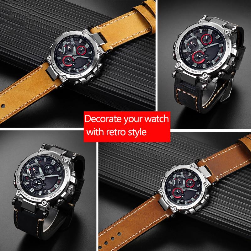 Ретро Кожаный Ремешок для Часов Адаптер для G-SHOCK C-asio MTG-B1000 MTG-G1000 Ремешок 26 мм Модифицированный MTGB1000 Классический Браслет