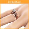 Модный женский набор из 2 колец Rose Gold, уникальные, с круглым бриллиантом, для помолвки и вечеринок
