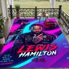 Crystal Velvet Rug with Lewis Hamilton Design, Soft Non-Slip Floor Mat for Living Room Bedroom Decor