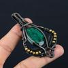 Lab-Created Emerald Gemstone Pure Copper Wire Wrapped Designer Handmade Pendant Jewelry For Wedding Gift