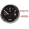 KUS 52mm Pointer Fuel Level Gauges 0-190ohm / 240-33ohm Input Signal Fuel Level Meters with Red or Yellow Backlight for Car Boat