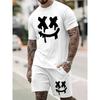 2025 Мужская мода футболка шорты комплект забавный принтованный спортивный комплект из двух предметов летний свободный мужской повседневный хип-хоп уличная одежда M-3