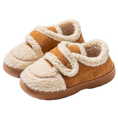 Хлопковые туфли на толстой подошве на липучке 2025 осень и зима Мори ретро с круглым носком туфли-бини женские зимние плюшевые на плоской подошве пушистые хлопковые туфли