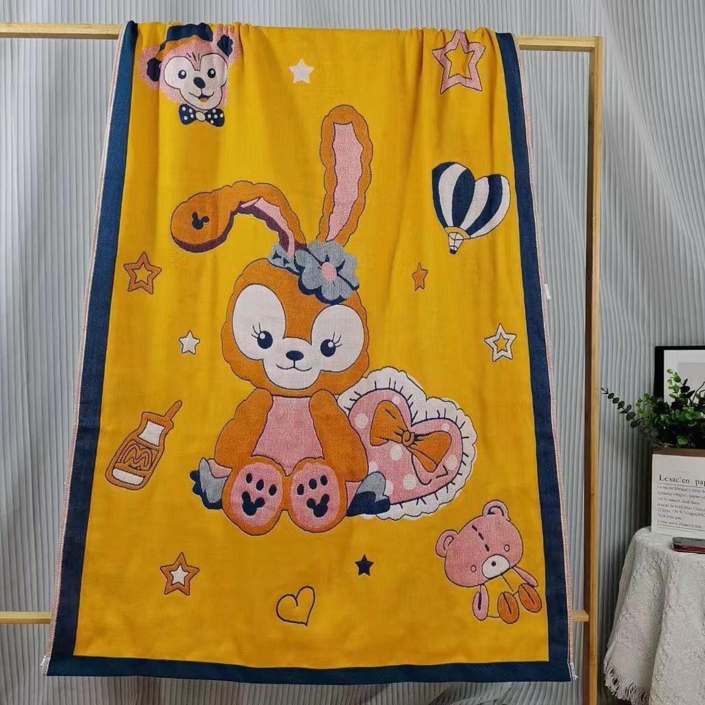 Extra Large Cotton Gauze Cartoon Bath Towel - Soft, Quick-Drying for Adults & Kids