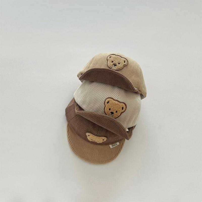 Мультяшная шляпа с изогнутым козырьком, бейсболка, детская кепка с козырьком, шляпа с вышивкой в виде медведя, кепка с козырьком типа «утиный язык», зимняя детская шапка, детская шляпа от солнца