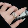 Vintage Luxury Medieval Brushed Woven Open Ring High-End Adjustable Zircon Personalized Ring Women