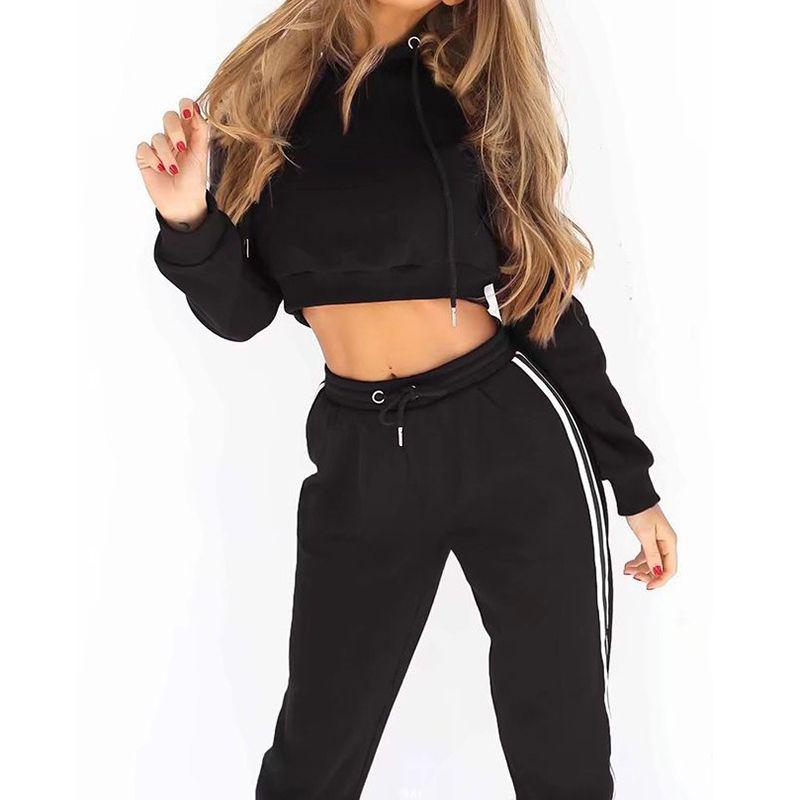 Sets Womens Tracksuit Topsbottom Fashion Long Sleeve Loose Pullover Sportwear