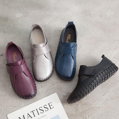 Новые балетки высшего качества, женская роскошная обувь из натуральной кожи, большой размер 42, женские лоферы, рабочая обувь для мам, женские черные мокасины