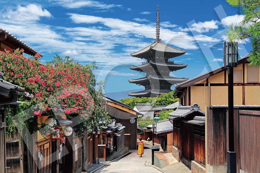 Epoch 2016 Очень маленький пазл с изображением японского пейзажа, цветущего мирта, башни Ясака, Киото x В комплект входит клей, шпатель, билет на очки