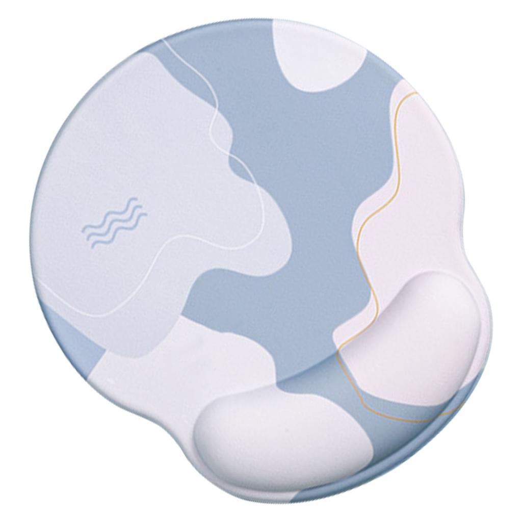 Набор коврик для мыши и клавиатуры Эргономичный силиконовый коврик для мыши с пеной с памятью Поддержка запястья для клавиатуры для компьютера Круглый,