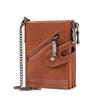 Anti Theft Men's Leather Wallet Retro Double Zipper Card Holder Men Coin Purse