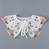 Women Embroidery Floral Lapel Blouse Top Detachable Collar Shawl Female Vintage Shirt False Tie Fake Collar Accessories