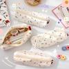 Cute Floral Print Pen Bag Large Capacity Multifunctional Stationery Bag Stationery Organizer Students