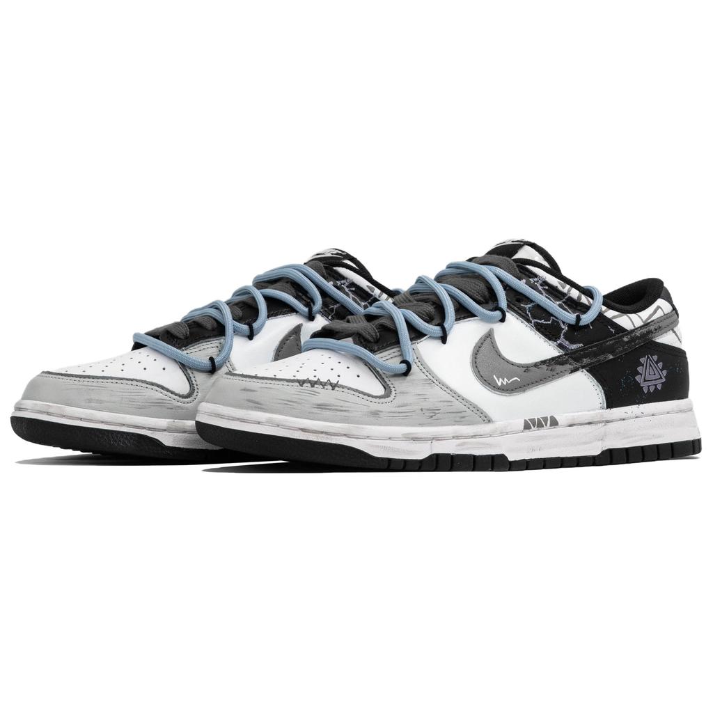 Nike Кроссовки Dunk Kaleidoscope, Глаза Туманного Моря, Сумка для покупок Устойчивые к истиранию Низкие Скейтбордические кроссовки Мужские Черный Белый Серый DD1391-100(Team1023-S-BOX)
