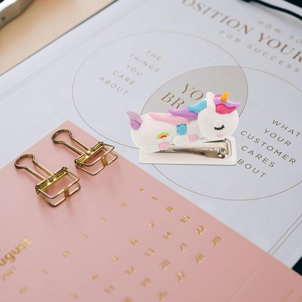 Cute Stapler, Mini Handheld Animal Stapler, Desktop Stitcher Portable Silicone Art Figurine Statue Handy Staplers for Home Office School Students