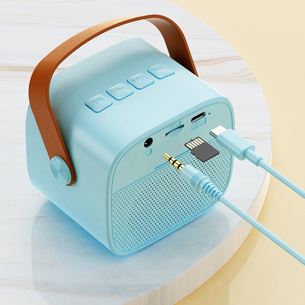 Мини Караоке Машина с Набором Микрофонов Портативная Беспроводная Колонка для Детей Подростков Дома Семейных Вечеринок Мероприятий на Открытом Воздухе