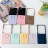 Жидкий гладкий чехол-подставка с ручкой из ПК для Samsung Galaxy ZFlip 7 6 5 4 3 ZFlip7 FE ZFlip6 ZFlip5 ZFlip4 Ударопрочный градиентный чехол