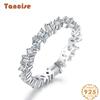 Tancise Classic 925 Sterling Silver  Zircon Ring Ladies Jewelry Wedding Promise Party Gift