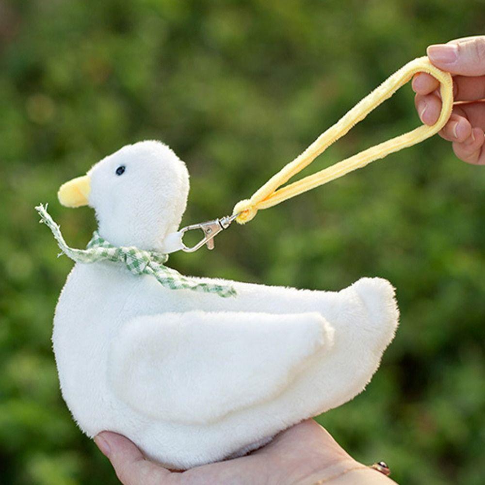 Animal Plush Duck Coin Purse Zipper Cartoon Wrist Bag Portable Animal Handbag  Female/Children