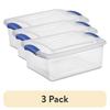 15 Quart Clear Plastic Storage Bins with Lids Stackable Latching Bins Ideal Clothing Shoes Crafts Organizing 3 Pack