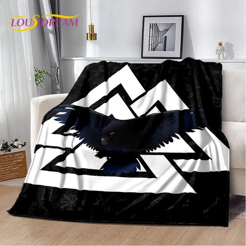 3D скандинавские символы мифологии викингов Один мультфильм плюшевое фланелевое одеяло плед для гостиной спальни кровати дивана пикника детей