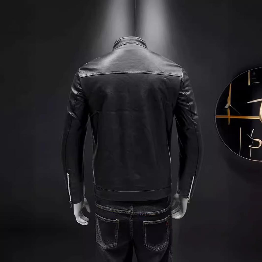 Мужская кожаная куртка Locomotive, осень и зима, новая повседневная универсальная приталенная флисовая утолщенная кожаная куртка большого размера