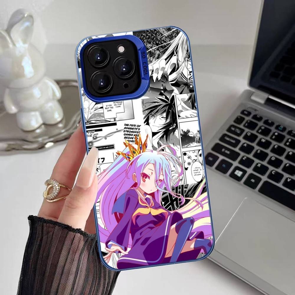 Чехол для телефона с аниме-девушкой Широ для iPhone 17 16 15 14 13 12 11 Plus Pro Max, разноцветный, лазерный, с эффектом северного сияния, ударопрочный, Funda Cover