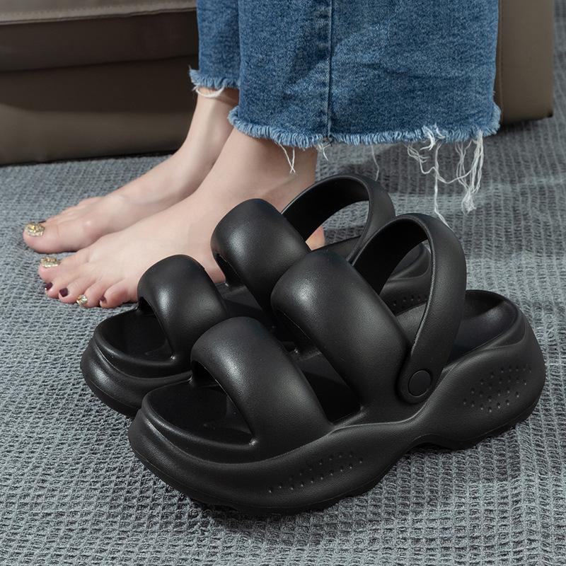 Женские белые сандалии на толстой платформе, женские летние мягкие нескользящие пляжные туфли, женская мода, толстая подошва, сандалии Eva Mujer