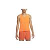 Solid Color Logo Print Mesh Tank Top Men Tops Orange DM4624-803