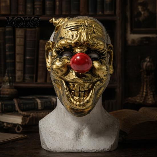 Страшная Хэллоуинская Маска Клоуна Маска, Регулируемые Ремешки Вечеринка Реалистичная Гофрированная Устойчивая Лицо Ужаса для Косплея И Сценического Представления Костюм Реквизит Взрослый