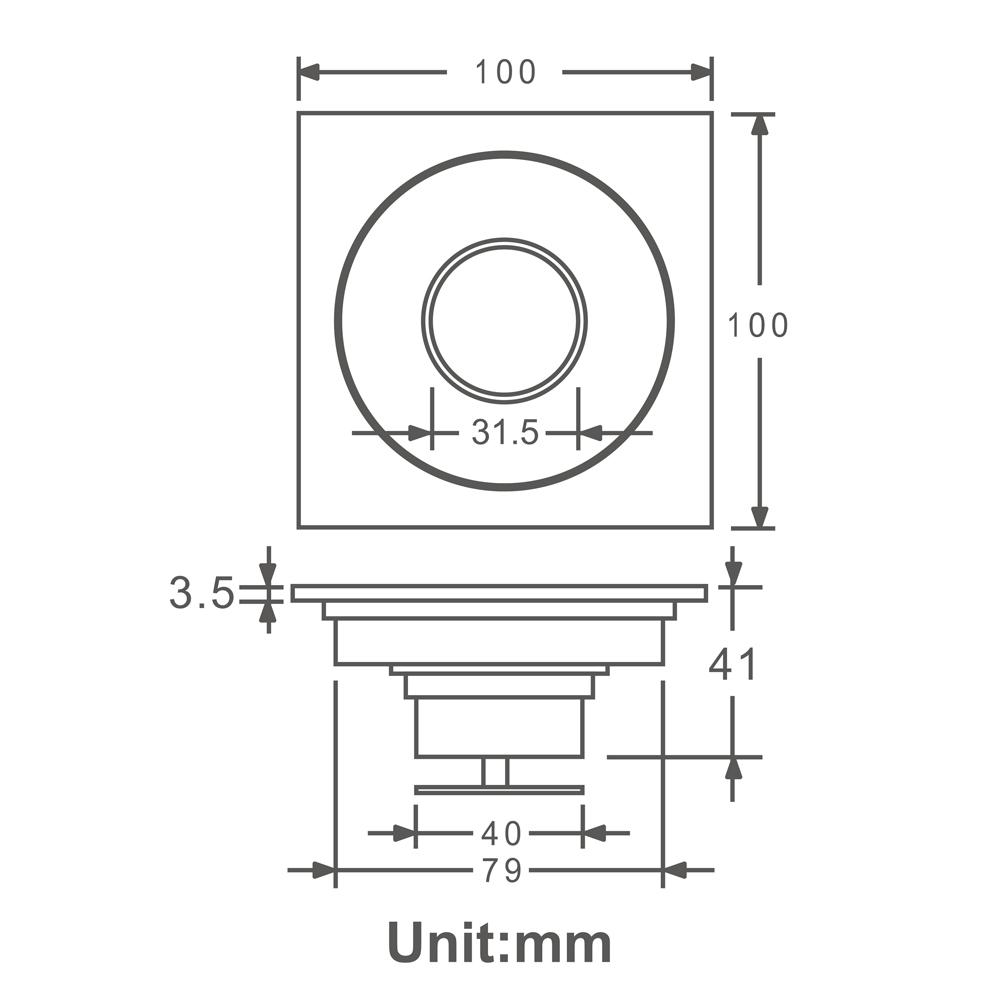 Beyoon Modern Rectangle Bathroom Accessories 4 Inch Anti-odor Shower Chrome Washing Drain Washing Machine Floor Drain