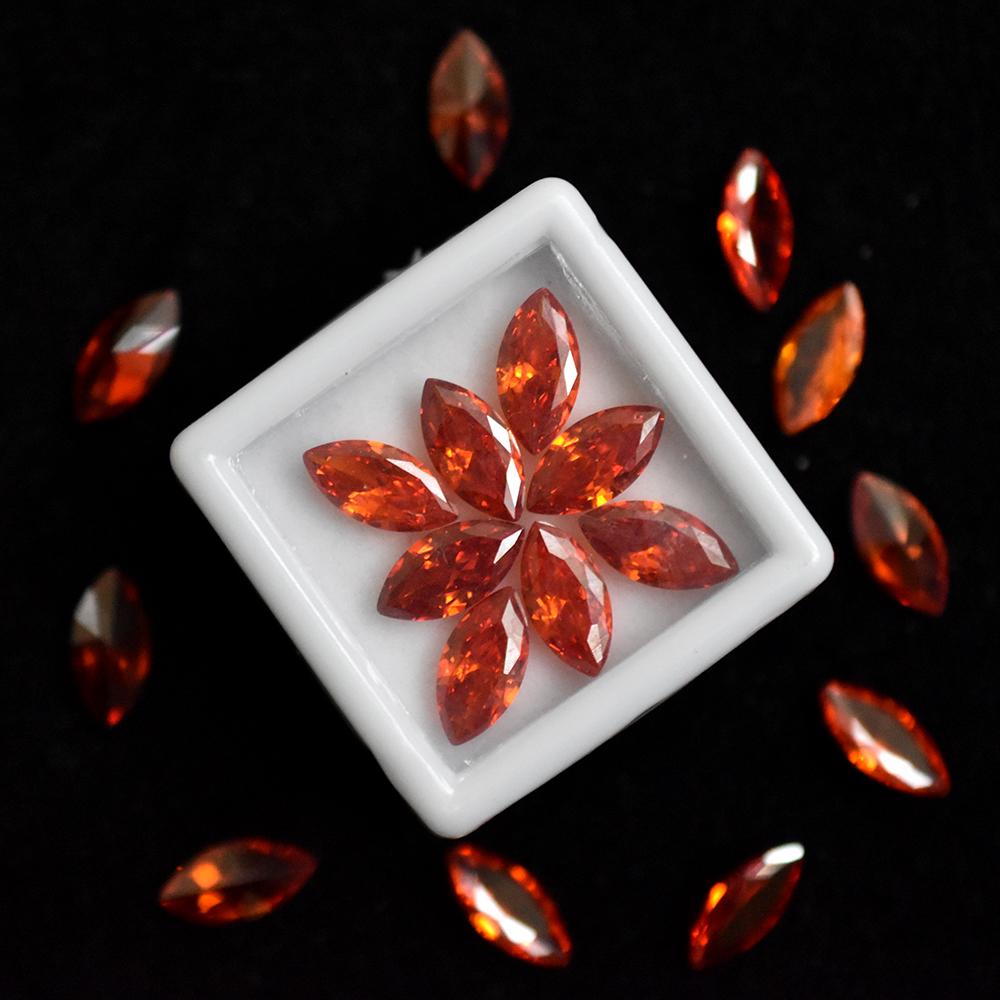Natural   Orange Sapphire Unique Marquise Cut 9 Pcs 10x5 mm Lot Gemstone