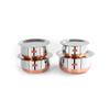 Stainless Steel Copper Bottom Belly Shape 4 Pc Tope/Cookware/Pot Set with Lid 380ML, 500ML, 780ML, 1.1Ltr, (Silver)