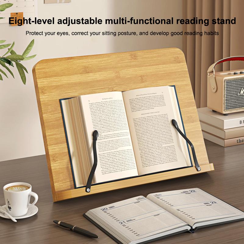 Adjustable Wood Reading Rest Tablet Book Holder Foldable Cookbook Reading Sturdy Book Stand Textbooks Lightweight Book Stand